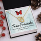 To My True Girlfriend Necklace, Brother to Sister, Birthday For Sister from Brother, Love Knot Meaningful Necklace Message Card and Gift Box Styles on Birthday, Christmas, Anniversary Interlocking Heart
