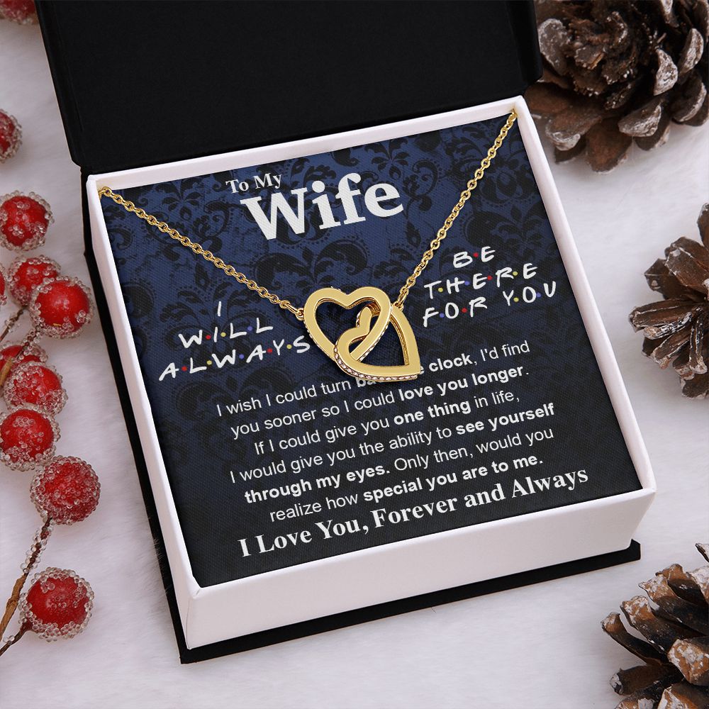 To My Wife Necklace To My Future Wife Necklace Gifts, Promise Necklace For Her, Fiance Gifts For Her, Valentine Necklace Gifts For Soulmate From Husband With Message Card Box LED, Soulmate Necklace For Women, To My Wife Necklace Interlocking Heart
