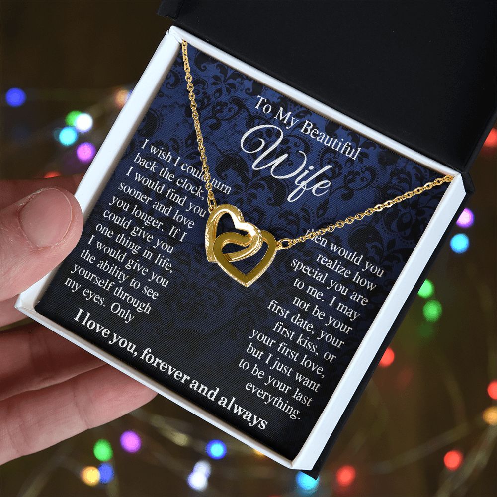 To My Beautiful Soulmate Necklace Gift For Her, Wife Gifts From Husband, Valentine Gifts For Wife From Husband To My Soulmate Necklace Message Card and Necklace Gift Box Gift Box Styles on Birthday, Wedding, Anniversary, Valentine Interlocking Heart