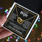 Valentine Gifts for Wife Necklace from Husband, Gifts for Wife from Husband, Wedding Gifts for Her Gifts Soulmate Message Card and Necklace Gift Box Gift Box Styles on Birthday, Wedding, Anniversary, Valentine Interlocking Heart
