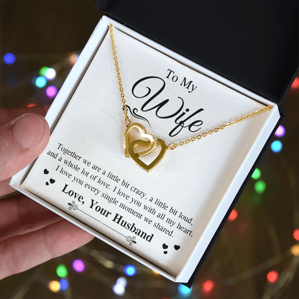 Valentine To My Soulmate Necklace Gifts for Wife from Husband, Soulmate Anniversary Gifts, Gift for Soulmate Necklace Message Card and Necklace Gift Box Gift Box Styles on Birthday, Wedding, Anniversary, Valentine Interlocking Heart
