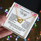 Wife Necklace Gifts from Husband, Wedding Anniversary Gifts for Wife from Husband, Wife Valentine Gifts from Husband, To My Wife Necklace Message Card and Necklace Gifts Box Gift Box Styles on Birthday, Wedding, Anniversary, Valentine Interlocking Heart