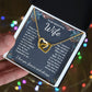 To My Beautiful Wife Necklace Gift for Her, Soulmate for Wife Valentine Gifts from Husband, Birthday for Women, Soulmate Gifts, Message Card and Necklace Gifts Box Gift Box Styles on Birthday, Wedding, Anniversary, Valentine Interlocking Heart