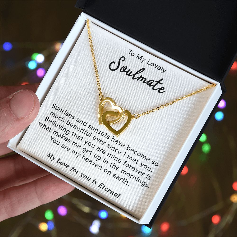 To My Lovely Wife Necklace Gift From Husband To My Badass Wife Pendant Anniversary Jewelry with Message Card and Gift Box. Gift for Wife. Necklace Gift Set for Wife Necklace Gifts Box Gift Box Styles Interlocking Heart