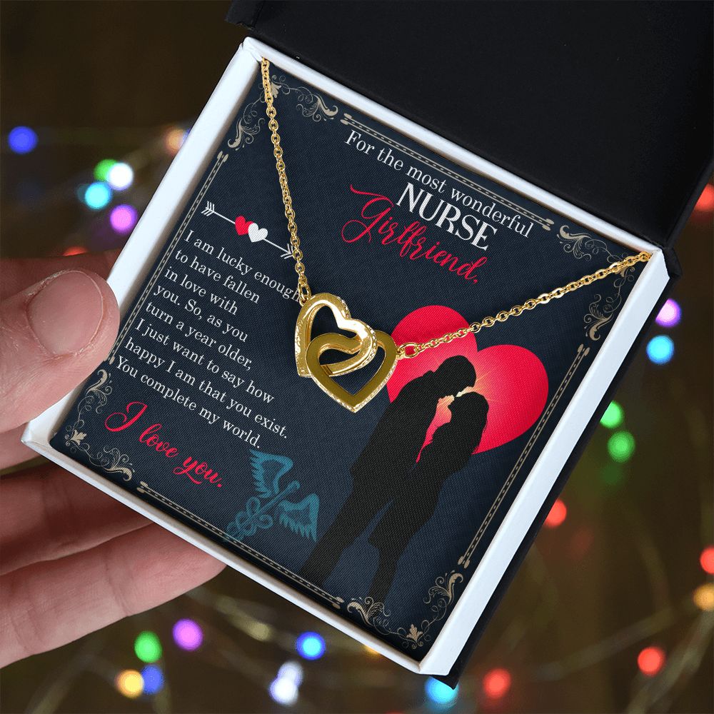 Couples Gifts, Nusre Wife Girlfriend Necklace Gifts From Husband, Wedding Anniversary Jewelry For Wife From Husband, Wife Birthday From Husband, To My Beautiful Girlfriend Message Card and Gift Box styles On Birthday, Christmas, Anniversary  Interlocking