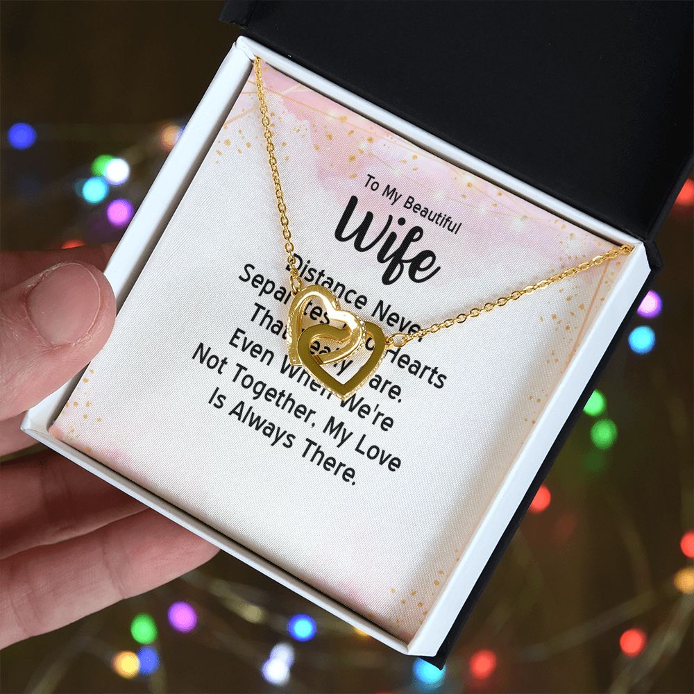 Couples Gifts, Beautiful Wife Necklace Gifts From Husband, Wedding Anniversary Jewelry For Wife From Husband, Wife Birthday From Husband, To My Unbiological Sister Message Card and Gift Box styles On Birthday, Christmas, Anniversary  Interlocking Heart
