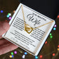 To My Beautiful Wife Necklace, Soulmate Jewelry For Women, Wife Necklace From Husband, Soulmate Gifts For Her, To My Future Wife Necklace Message Card and Necklace Gift Box Gift Box Styles on Birthday, Wedding, Anniversary, Valentine Interlocking Heart
