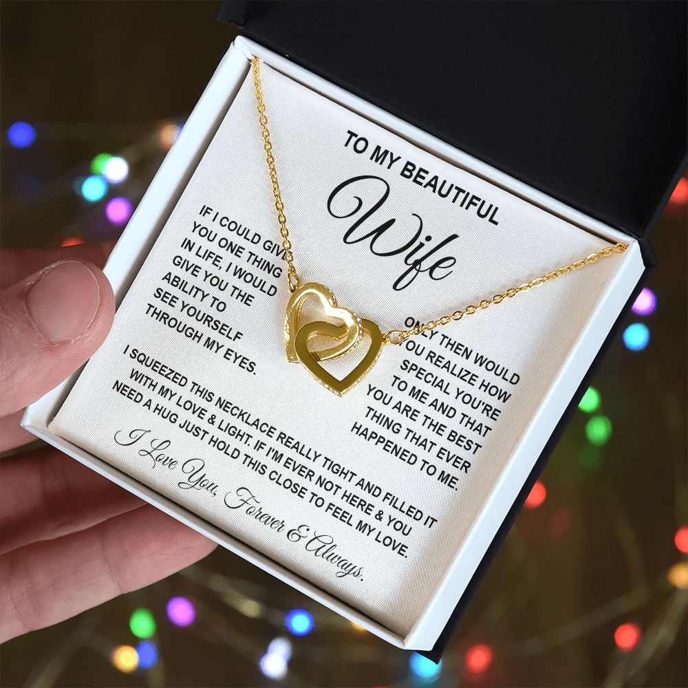 Soulmate Necklace Gifts From Husband, For Soulmate From Husband, Wife Gifts From Husband, Necklaces For Soulmate From Husband To My Wife Necklace Message Card and Necklace Gift Box Gift Box Styles on Birthday, Wedding, Anniversary, Valentine Interlocking