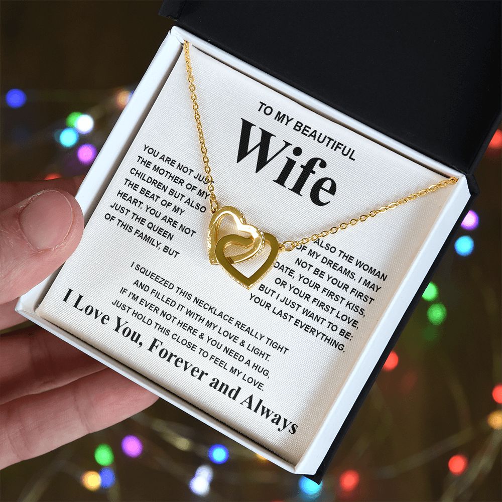 Gifts For Wife Birthday Gifts From Husband Necklace Valentines Days, Necklace for Future Soulmate, Valentine Necklace Jewelry for Wife Necklace Gifts from Husband - Soulmate Gift Necklace with Message Card and Gift Box Interlocking Heart