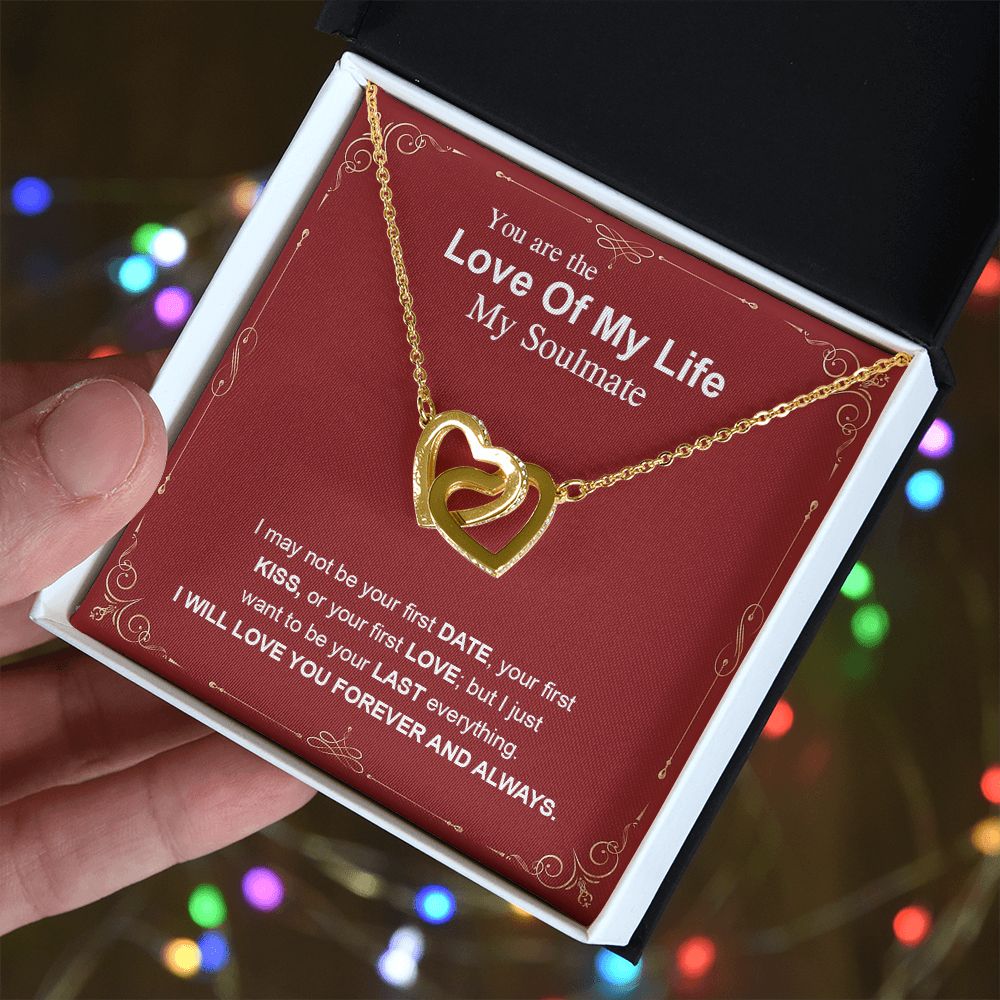 To My Soulmate Necklace, Necklaces For Wife from Husband, Soulmate Necklace to My Future Wife, Necklace For Soulmate with Message Card and Necklace Gift Box Gift Box Styles on Birthday, Christmas, Wedding, Anniversary Interlocking Heart