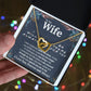To My Wife Necklace To My Future Wife Necklace Gifts, Promise Necklace For Her, Fiance Gifts For Her, Anniversary Necklace Gifts For Soulmate From Husband With Message Card Box LED, Soulmate Necklace For Women, To My Wife Necklace Interlocking Heart