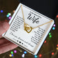To My Beautiful Wife Necklace Gift, Soulmate for Wife Birthday Gifts from Husband, Anniversary for Women, Soulmate Gifts, Message Card and Necklace Gifts Box Gift Box Styles on Birthday, Wedding, Anniversary, Valentine Interlocking Heart