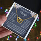 Wife Necklace Gift for Her, Soulmate Jewelry, Necklace for Future Wife, Wedding Anniversary Jewelry for Wife Necklace Gifts from Husband - Soulmate Gift Necklace with Message Card and Gift Box Interlocking Heart