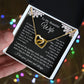 Wife Necklace Gift for Her, Soulmate Jewelry, Necklace for Future Soulmate, Wedding Valentine Jewelry for Wife Necklace Gifts from Husband - Soulmate Gift Necklace with Message Card and Gift Box Interlocking Heart