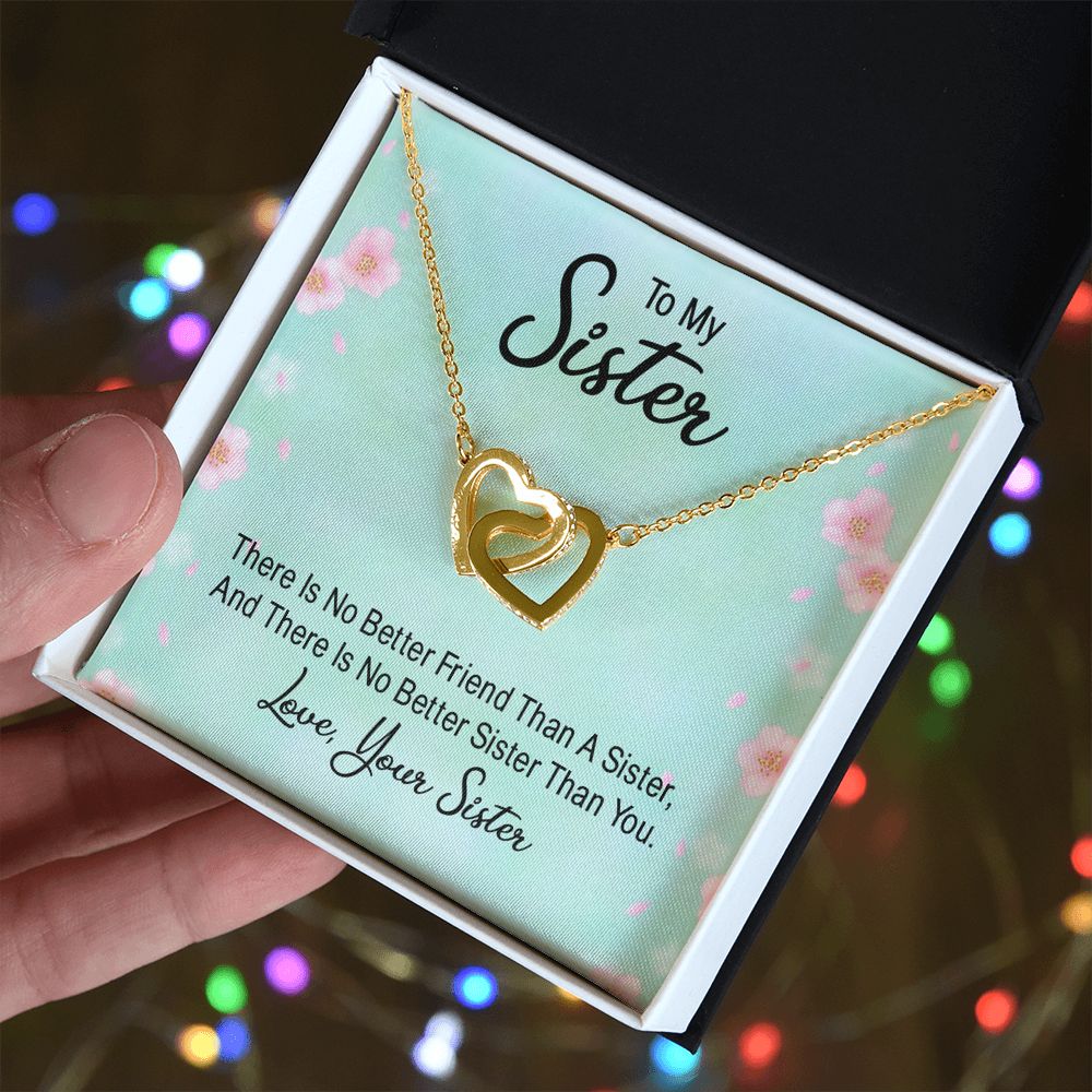 Couples Gifts, To My Sister Necklace Gifts From Husband, Wedding Anniversary Jewelry For Wife From Husband, Wife Birthday From Husband, To My Soulmate Message Card and Gift Box styles On Birthday, Christmas, Anniversary  Interlocking Heart