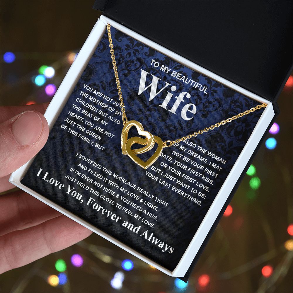 Gifts For Wife Birthday Gifts From Husband Necklace Valentines Days, Necklace for Future Soulmate, Wedding Necklace Jewelry for Wife Necklace Gifts from Husband - Soulmate Gift Necklace with Message Card and Gift Box Interlocking Heart