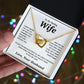 Valentine Gifts for Wife Necklace from Husband- Gifts for Wife from Husband, Birthday Gifts for Her Gifts Soulmate Message Card and Necklace Gift Box Gift Box Styles on Birthday, Wedding, Anniversary, Valentine Interlocking Heart