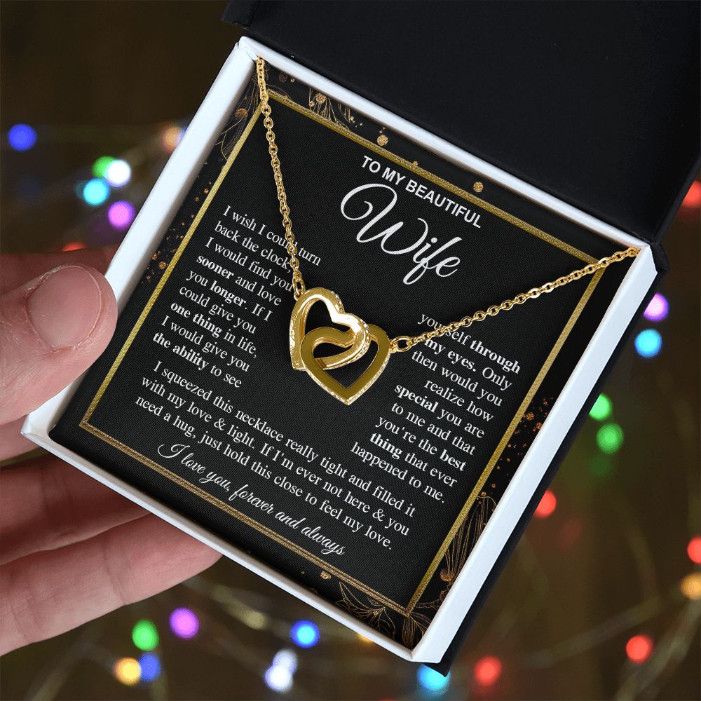 To My Soulmate Necklace Gift for Her, Wife Gifts From Husband, Anniversary Gifts For Wife From Husband To My Soulmate Necklace Message Card and Necklace Gift Box Gift Box Styles on Birthday, Wedding, Anniversary, Valentine Interlocking Heart