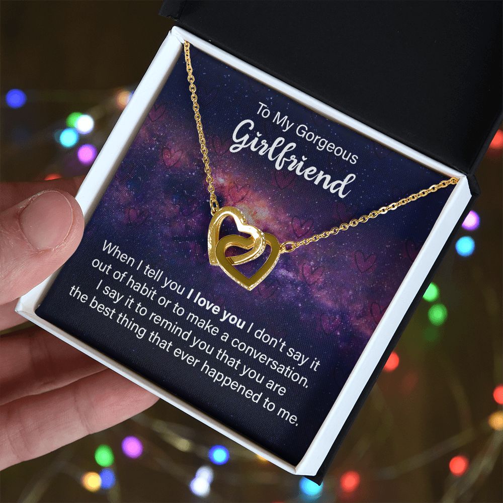 Couples Gifts, Gorgeous Girlfriend Necklace Gifts From Husband, Wedding Anniversary Jewelry For Wife From Husband, Wife Birthday From Husband, To My Soulmate Message Card and Gift Box styles On Birthday, Christmas, Anniversary  Interlocking Heart