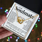 Couples Gifts Necklace To My Soulmate Necklace Valentine Christmas Jewelry Romantic Gifts For My Wife Pendant Jewelry with Message Card and Box Necklaces for Women Valentines Day Happy Anniversary Wedding Present Interlocking Heart