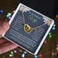 Wife Necklace Gift for Her, Soulmate Jewelry, Necklace for Future Soulmate, Valentine Anniversary Jewelry for Wife Necklace Gifts from Husband - Soulmate Gift Necklace with Message Card and Gift Box Interlocking Heart