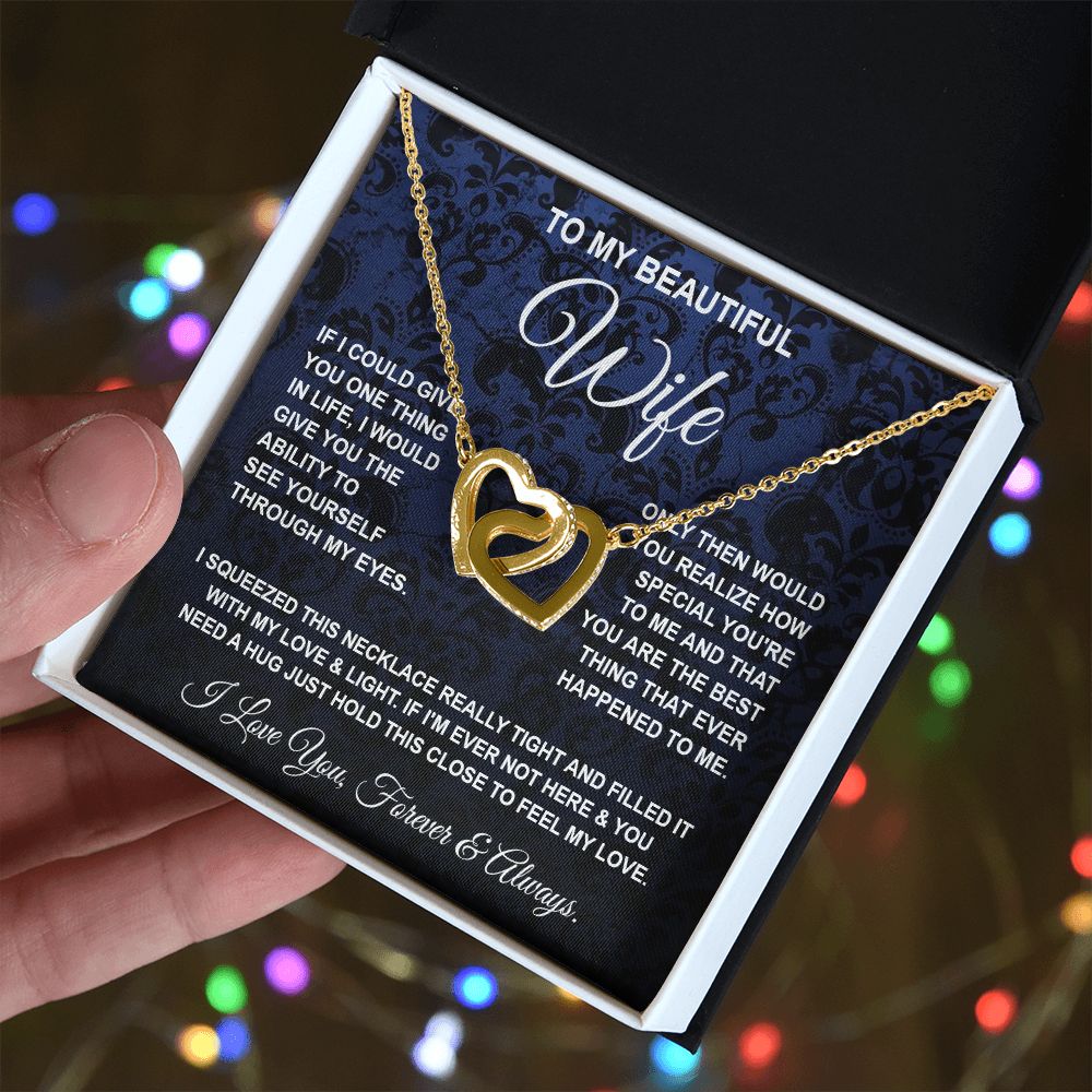 Soulmate Necklace Gifts From Husband, For Soulmate From Husband, Wife Gifts From Husband, Necklaces For Wife From Husband To My Wife Necklace Message Card and Necklace Gift Box Gift Box Styles on Birthday, Wedding, Anniversary, Valentine Interlocking Hear