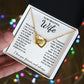 To My Beautiful Wife Necklace Gift for Her, Soulmate for Wife Birthday Gifts from Husband, Anniversary for Women, Soulmate Gifts, Message Card and Necklace Gifts Box Gift Box Styles on Birthday, Wedding, Anniversary, Valentine Interlocking Heart