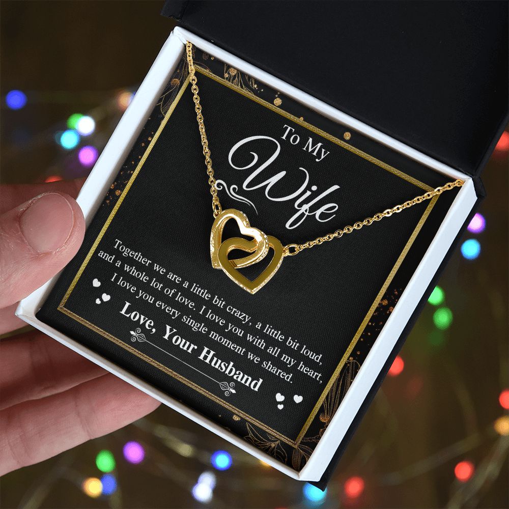 Valentine Gifts To My Soulmate Necklace Gifts for Wife from Husband, Soulmate Anniversary, Gift for Soulmate Necklace Message Card and Necklace Gift Box Gift Box Styles on Birthday, Wedding, Anniversary, Valentine Interlocking Heart