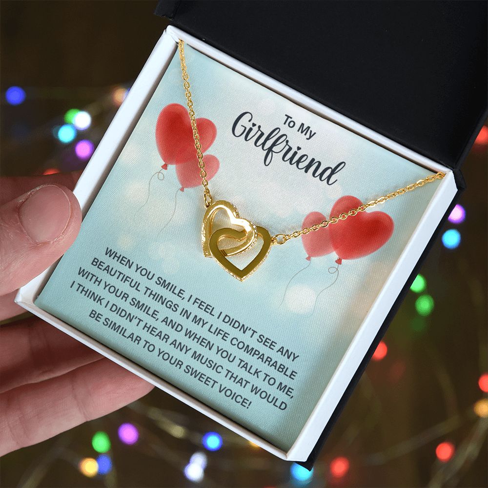 Love Knot Necklace To My Girlfriend Gifts From Boyfriend, Girlfriend Jewelry, Girlfriend Birthday Anniversary For Girlfriend Gift, Necklace Message Card and Gift Box Styles on Birthday, Christmas, Anniversary Interlocking Heart
