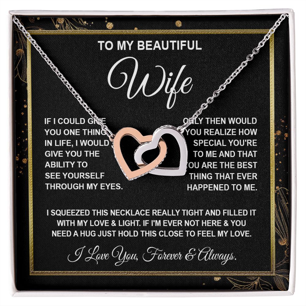 Wife Necklace Gifts From Husband, For Soulmate From Husband, Wife Gifts From Husband, Necklaces For Wife From Husband To My Soulmate Necklace Message Card and Necklace Gift Box Gift Box Styles on Birthday, Wedding, Anniversary, Valentine Interlocking Hear