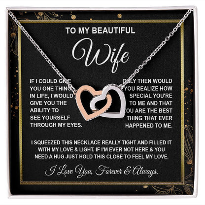 Wife Necklace Gifts From Husband, For Soulmate From Husband, Wife Gifts From Husband, Necklaces For Wife From Husband To My Soulmate Necklace Message Card and Necklace Gift Box Gift Box Styles on Birthday, Wedding, Anniversary, Valentine Interlocking Hear