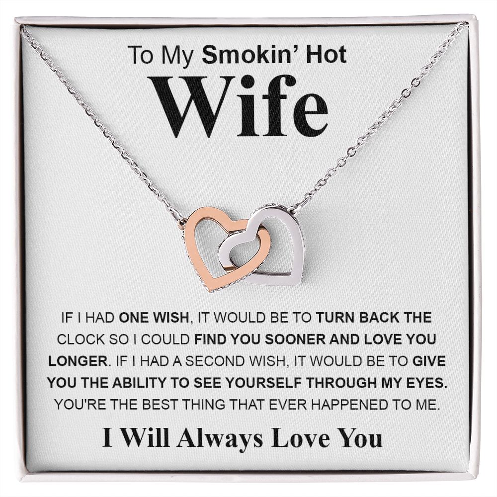 Gifts For Wife Birthday Gifts From Husband Necklace Valentines Day, Necklace for Future Soulmate, Wedding Anniversary Jewelry for Wife Necklace Gifts from Husband - Soulmate Gift Necklace with Message Card and Gift Box Interlocking Heart