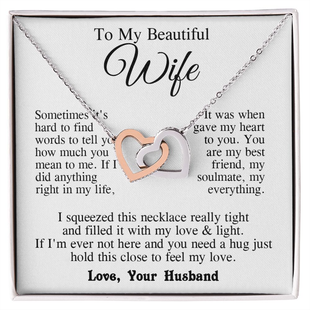 Wife Necklace from Husband, Anniversary Romantic Gifts for Wife from Husband to My Wife Necklaces for Wife Birthday Gifts, Wife Jewelry Necklace Message Card and Necklace Gift Box Gift Box Styles on Birthday, Wedding, Anniversary, Valentine Interlocking H