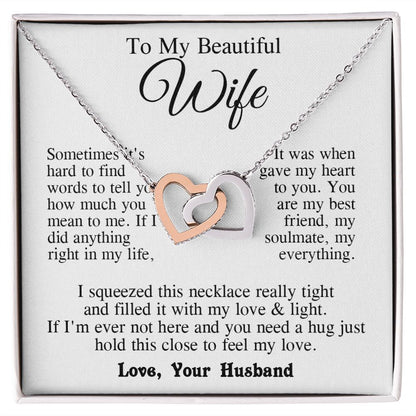 Wife Necklace from Husband, Anniversary Romantic Gifts for Wife from Husband to My Wife Necklaces for Wife Birthday Gifts, Wife Jewelry Necklace Message Card and Necklace Gift Box Gift Box Styles on Birthday, Wedding, Anniversary, Valentine Interlocking H