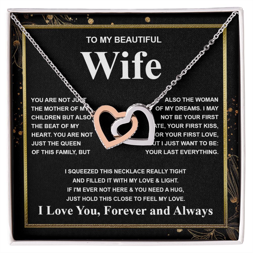 Gifts For Wife Birthday Gifts From Husband Necklace Valentines Days, Necklace for Future Soulmate, Valentine Wedding Jewelry for Wife Necklace Gifts from Husband - Soulmate Gift Necklace with Message Card and Gift Box Interlocking Heart