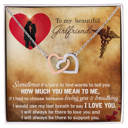 Couples Gifts, Nusre Wife Necklace Gifts From Husband, Wedding Anniversary Jewelry For Wife From Husband, Wife Birthday From Husband, To My Beautiful Girlfriend Message Card and Gift Box styles On Birthday, Christmas, Anniversary  Interlocking Heart