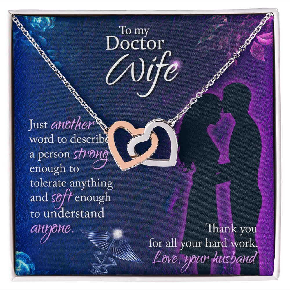 Couples Gifts,To My Doctor Wife Girlfriend Necklace Gifts From Husband, Wedding Anniversary Jewelry For Wife From Husband, Wife Birthday From Husband, To My Beautiful Wife Girlfriend Message Card and Gift Box styles On Birthday, Christmas, Anniversary Int