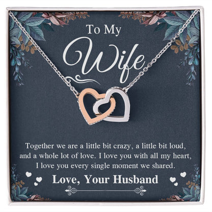 Valentine Gifts To My Soulmate Necklace Gift for Wife from Husband, Soulmate Anniversary Gifts, Gift for Soulmate Necklace Message Card and Necklace Gift Box Gift Box Styles on Birthday, Wedding, Anniversary, Valentine Interlocking Heart