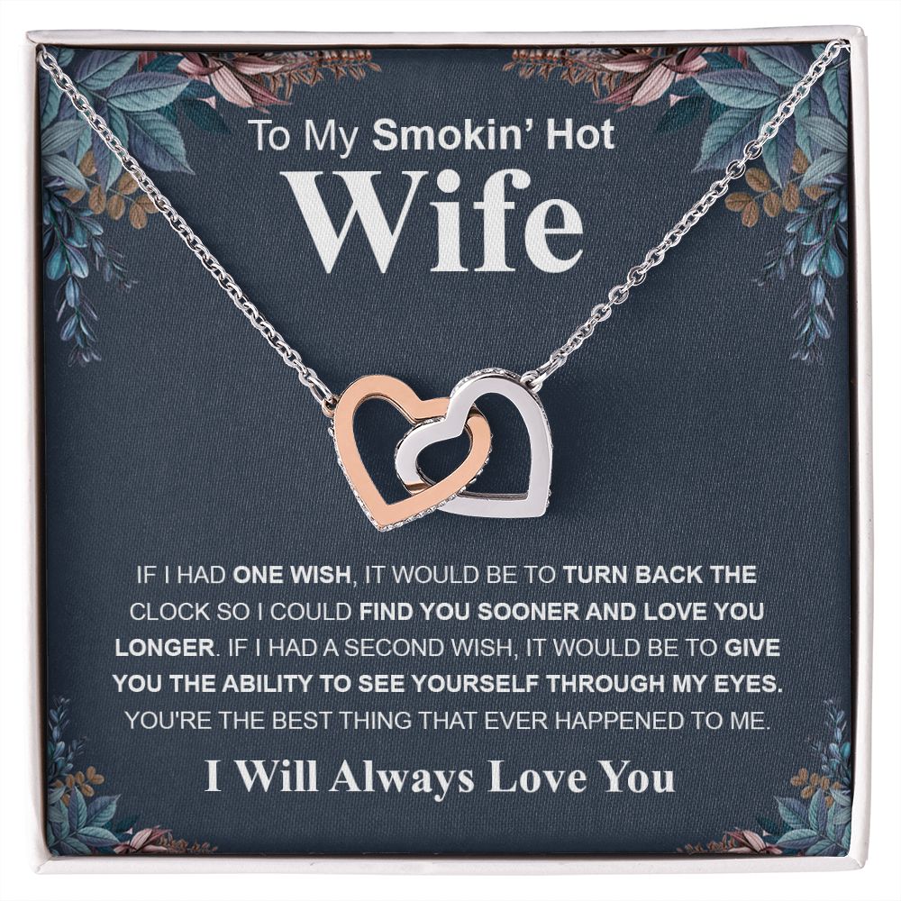 Gifts For Wife Birthday Gifts From Husband Necklace Valentines Day, Necklace for Future Soulmate, Wedding Birthday Jewelry for Wife Necklace Gifts from Husband - Soulmate Gift Necklace with Message Card and Gift Box Interlocking Heart