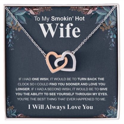 Gifts For Wife Birthday Gifts From Husband Necklace Valentines Day, Necklace for Future Soulmate, Wedding Birthday Jewelry for Wife Necklace Gifts from Husband - Soulmate Gift Necklace with Message Card and Gift Box Interlocking Heart
