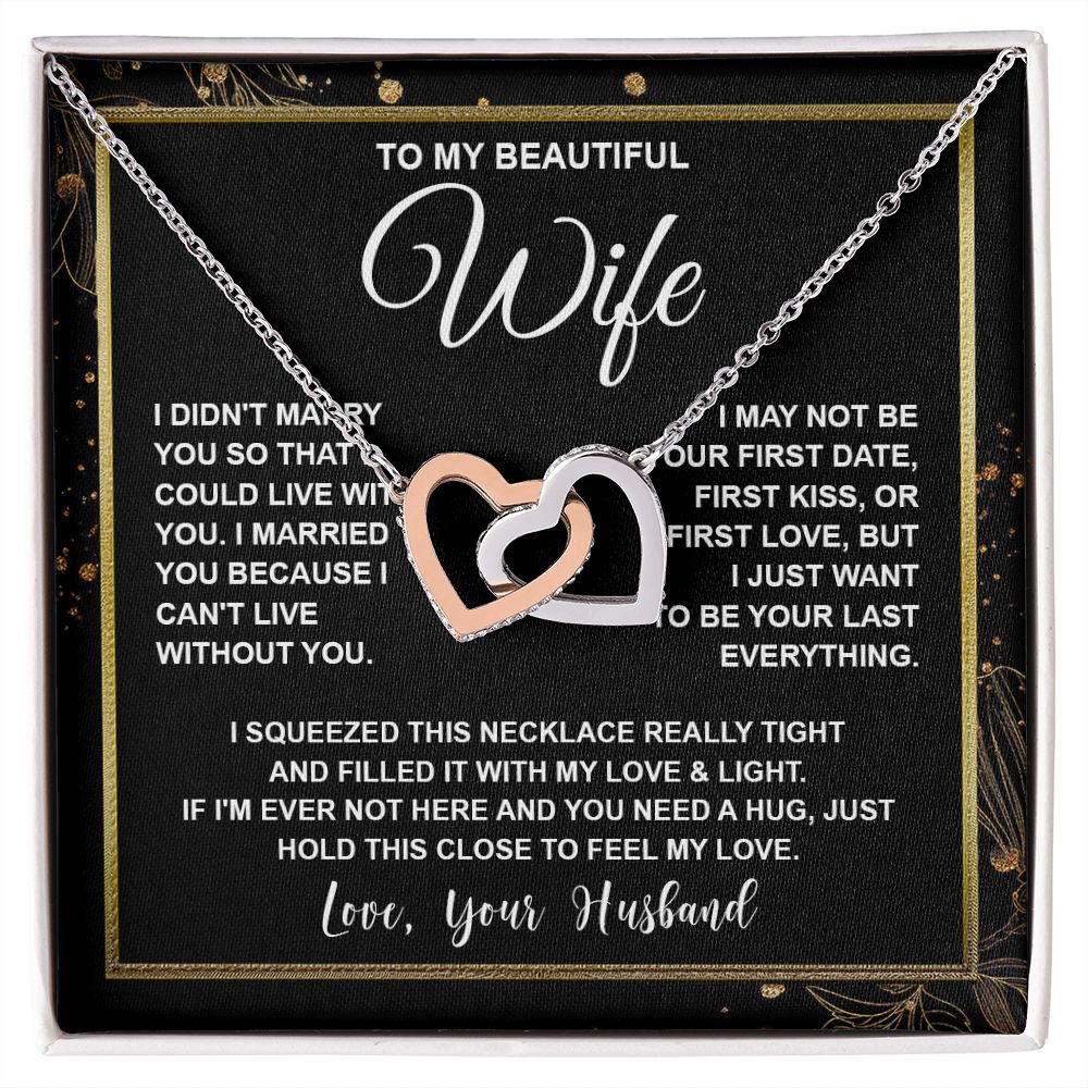 Wife Necklace Gifts From Husband, For Wife From Husband, Soulmate Anniversary Gifts From Husband, Necklaces For Wife From Husband To My Wife Necklace Message Card and Necklace Gift Box Gift Box Styles on Birthday, Wedding, Anniversary, Valentine Interlock