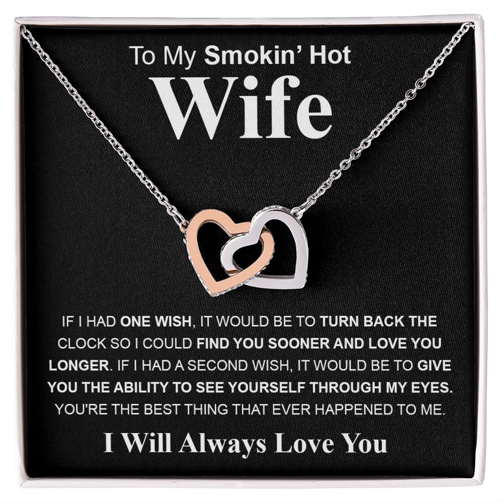 Gifts For Wife Birthday Gifts From Husband Necklace Valentines Day, Necklace for Future Soulmate, Valentine Anniversary Jewelry for Wife Necklace Gifts from Husband - Soulmate Gift Necklace with Message Card and Gift Box Interlocking Heart