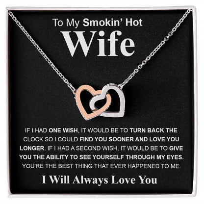 Gifts For Wife Birthday Gifts From Husband Necklace Valentines Day, Necklace for Future Soulmate, Valentine Anniversary Jewelry for Wife Necklace Gifts from Husband - Soulmate Gift Necklace with Message Card and Gift Box Interlocking Heart