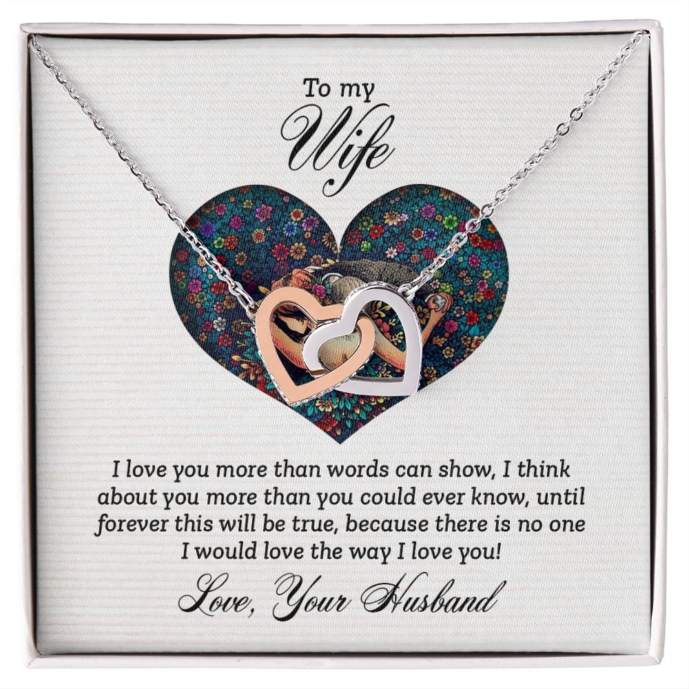 To My Wife Every Passing Second Gift Wife From Husband, Jewelry For Women, Jewelry For Wife, Love Knot Meaningful Necklace Message Card and Gift Box Styles on Birthday, Christmas, Anniversary Interlocking Heart