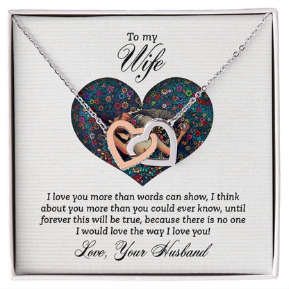To My Wife Every Passing Second Gift Wife From Husband, Jewelry For Women, Jewelry For Wife, Love Knot Meaningful Necklace Message Card and Gift Box Styles on Birthday, Christmas, Anniversary Interlocking Heart