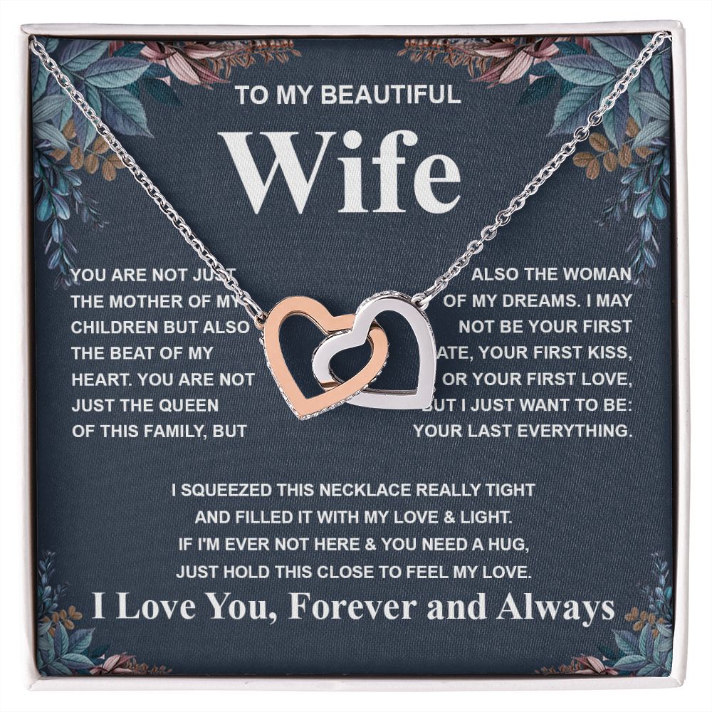 Gifts For Wife Birthday Gifts From Husband Necklace Valentines Days, Necklace for Future Soulmate, Birthday Wedding Jewelry for Wife Necklace Gifts from Husband - Soulmate Gift Necklace with Message Card and Gift Box Interlocking Heart