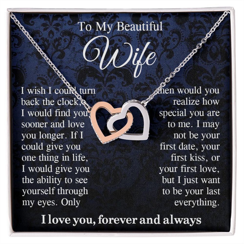 To My Beautiful Soulmate Necklace Gift For Her, Wife Gifts From Husband, Valentine Gifts For Wife From Husband To My Soulmate Necklace Message Card and Necklace Gift Box Gift Box Styles on Birthday, Wedding, Anniversary, Valentine Interlocking Heart