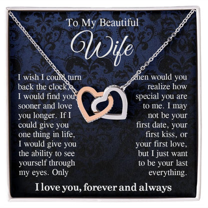 To My Beautiful Soulmate Necklace Gift For Her, Wife Gifts From Husband, Valentine Gifts For Wife From Husband To My Soulmate Necklace Message Card and Necklace Gift Box Gift Box Styles on Birthday, Wedding, Anniversary, Valentine Interlocking Heart