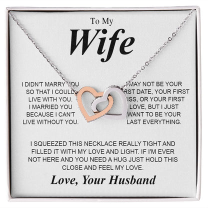 To My Beautiful Soulmate Necklace Gifts for Wife from Husband, Soulmate Valentine Gifts, Gift for Soulmate Necklace Message Card and Necklace Gift Box Gift Box Styles on Birthday, Wedding, Anniversary, Valentine Interlocking Heart