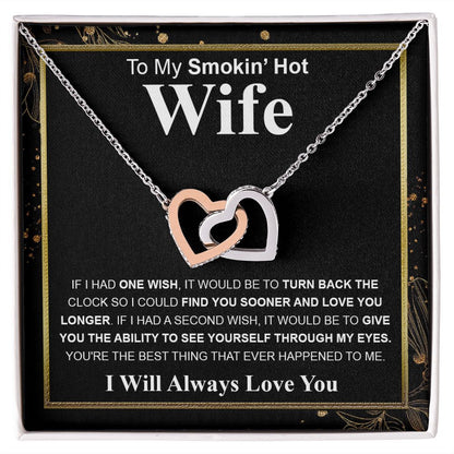 Gifts For Wife Birthday Gifts From Husband Necklace Valentines Day, Necklace for Future Soulmate, Valentine Necklace Jewelry for Wife Necklace Gifts from Husband - Soulmate Gift Necklace with Message Card and Gift Box Interlocking Heart
